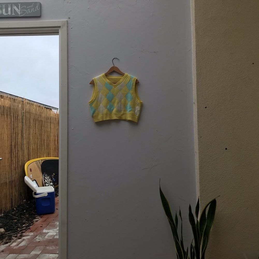 Bright cropped sweater vest